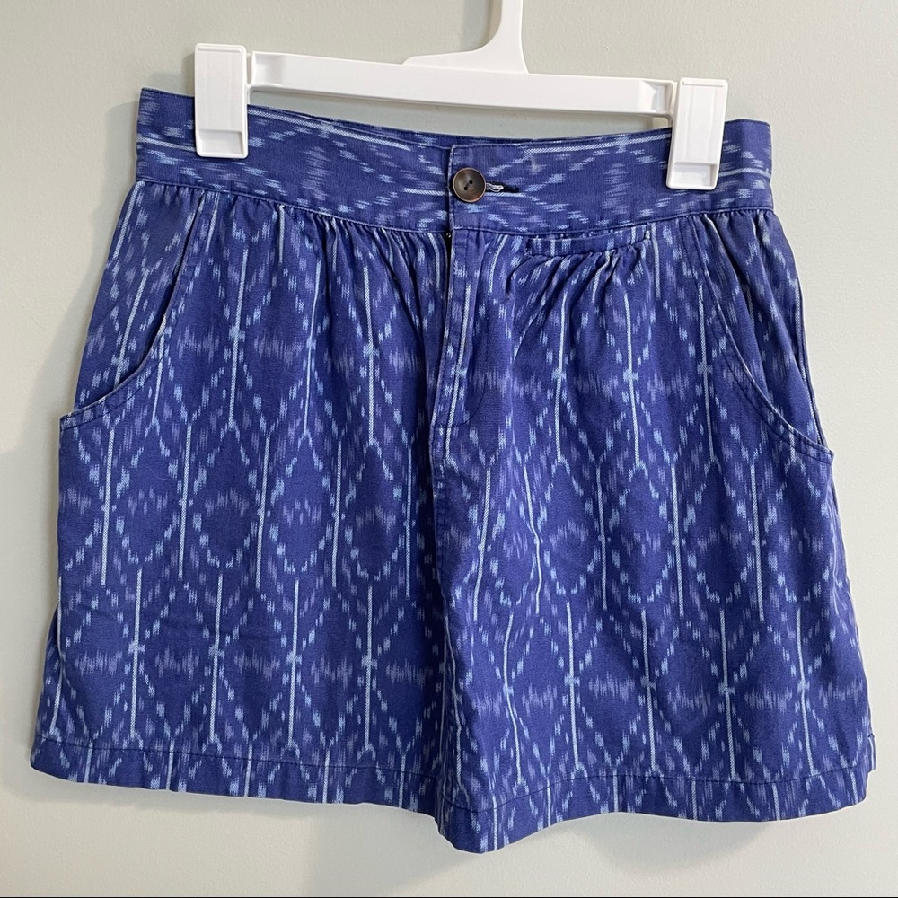 Blue Ikat Midi Skirt